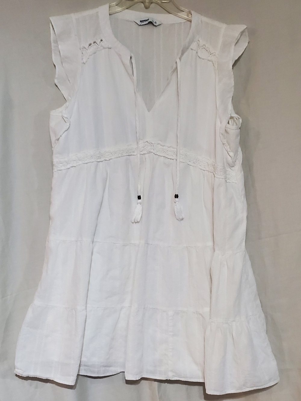 Sonoma White Tiered Tunic Mini Dress